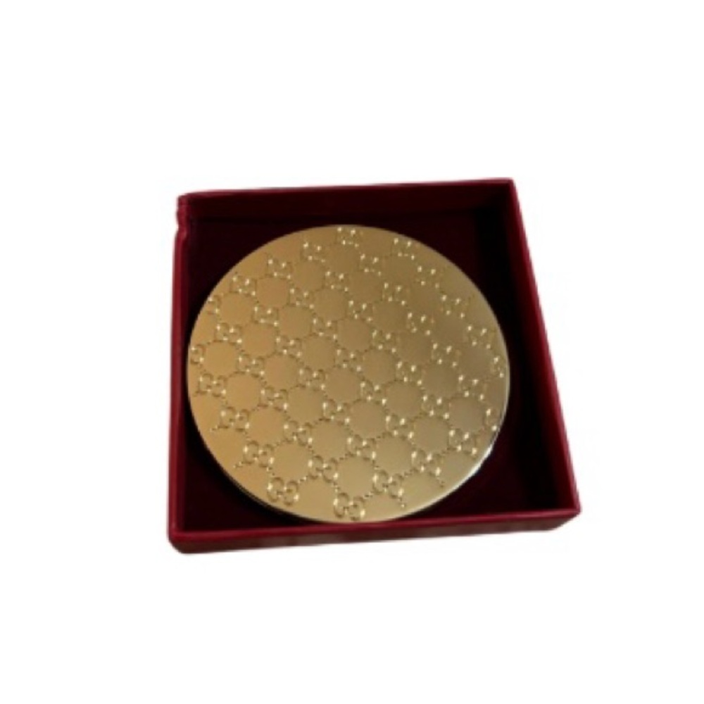 Gucci Gold Monogram Engraved Compact Mirror - Picture 3 of 4